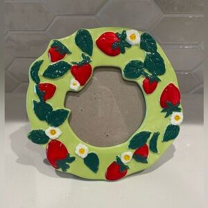 Anthropologie Strawberry Ceramic Picture Frame
